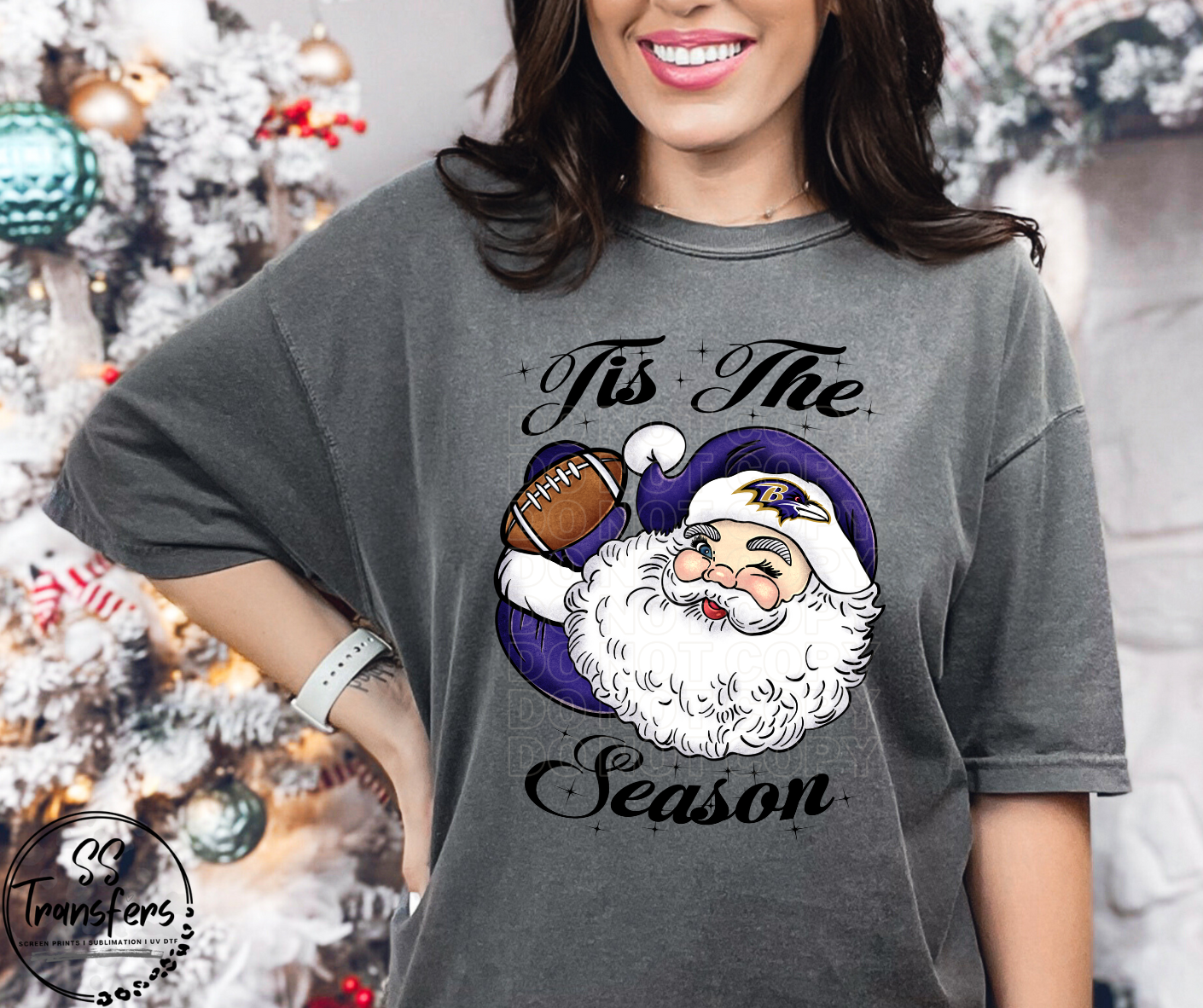 Tis' The Season Santa Football (Pro Team Options) DTF Transfer