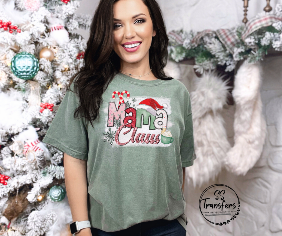 Mama Claus Candy Canes DTF Transfer