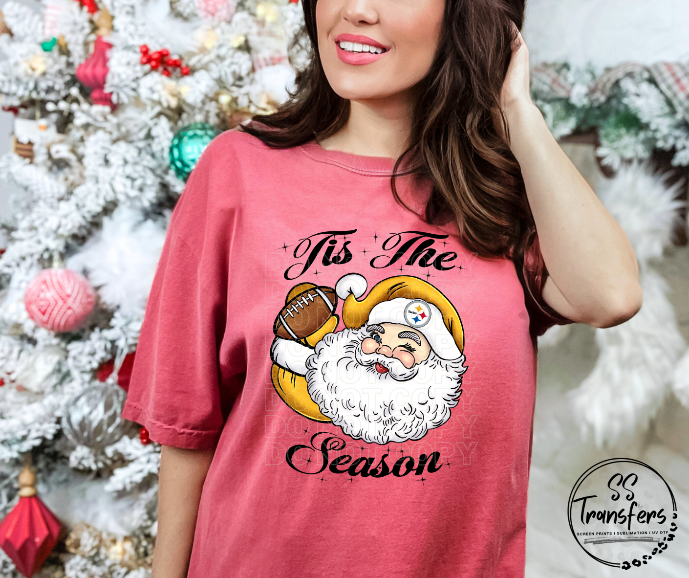 Tis' The Season Santa Football (Pro Team Options) DTF Transfer