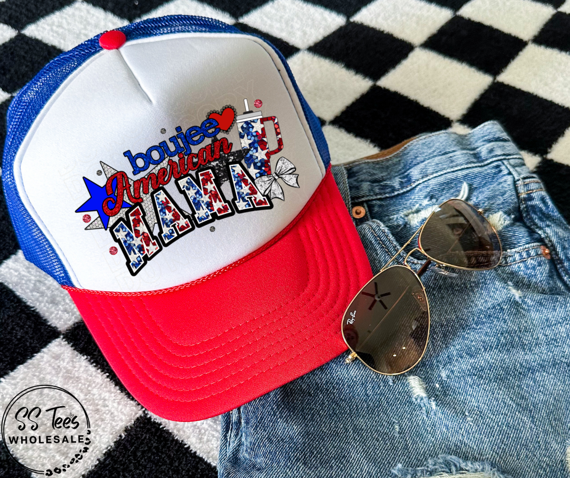 Boujee Mama Patriotic Hat DTF/Sub Transfer