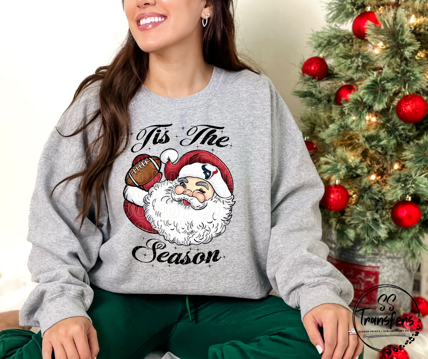 Tis' The Season Santa Football (Pro Team Options) DTF Transfer