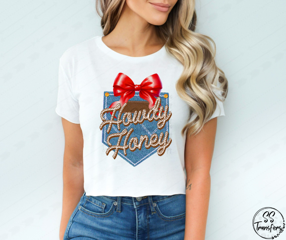 Howdy Honey Bow DTF Transfer