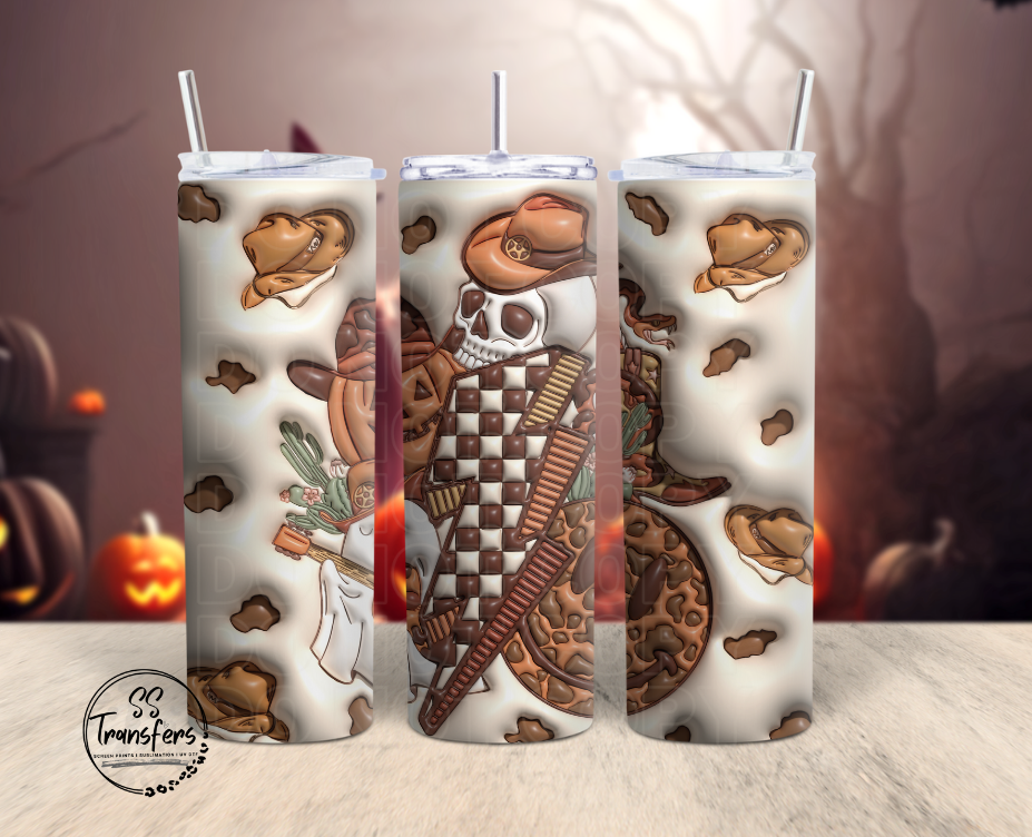 Inflated Western Fall Skull Sub Tumbler Transfer