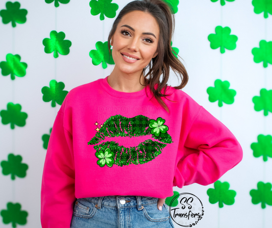Irish Plaid Lips DTF Transfer