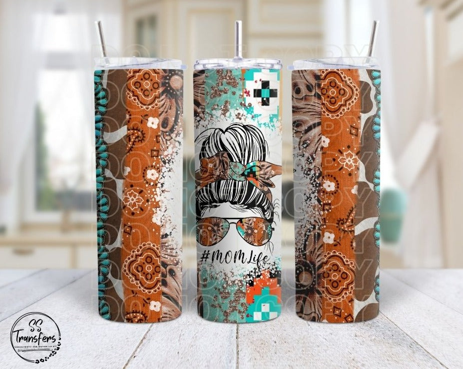 Western Bandana Mom Life Sub Tumbler Transfer