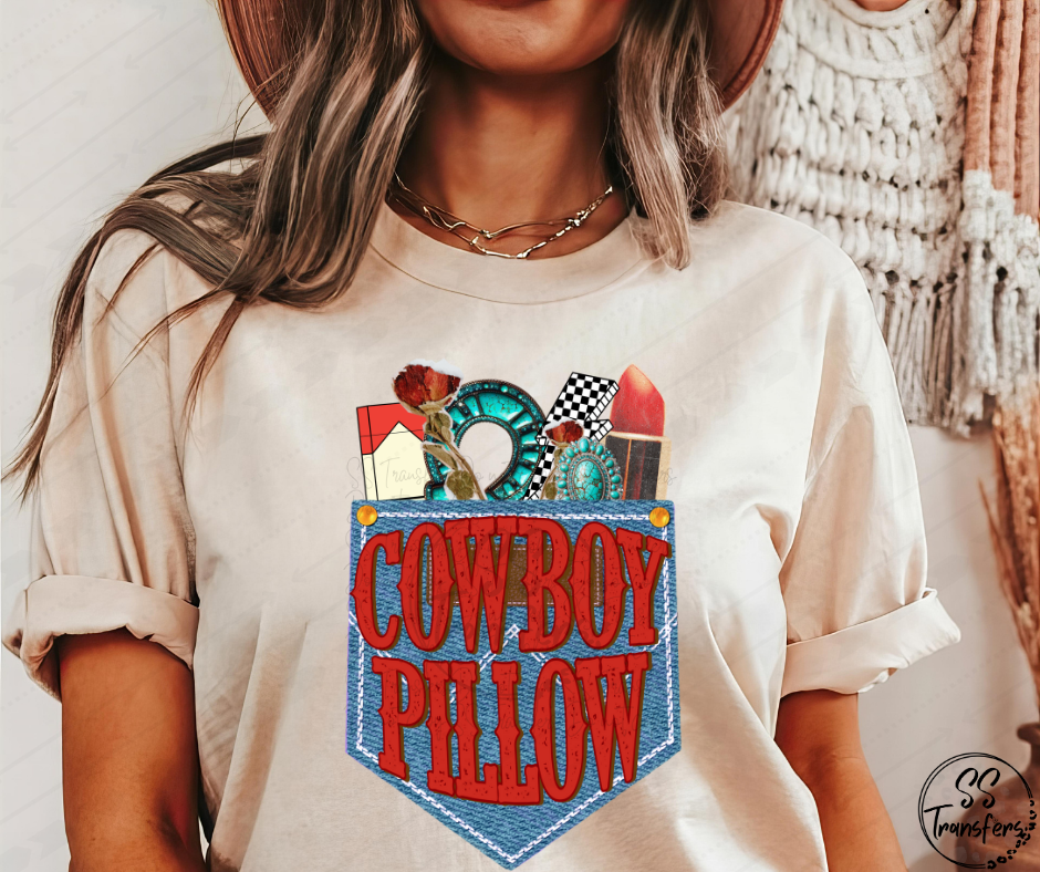 Cowboy Pillow DTF Transfer