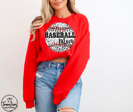Baseball Mom Leopard DTF Transfer