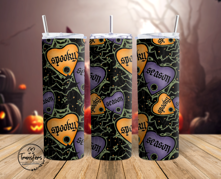 Spooky Season Orange and Purple Sub Tumbler Transfer