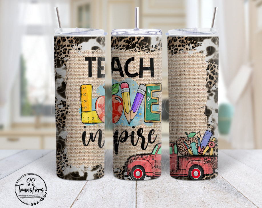 Teach Love Inspire (Multiple Colors) Sub Tumbler Transfer