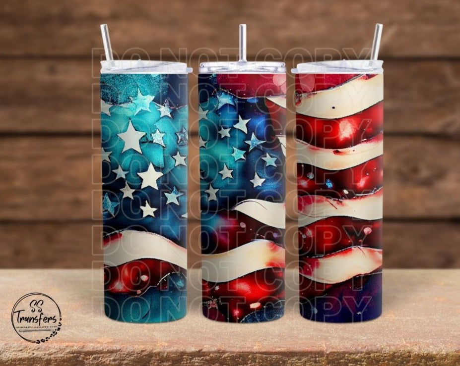 Smoke & Ribbon Ol' Glory Sub Tumbler Transfer