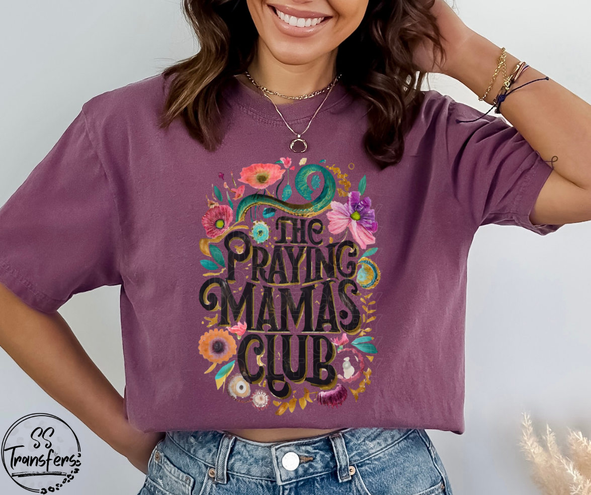 Praying Mamas Club Floral DTF Transfer