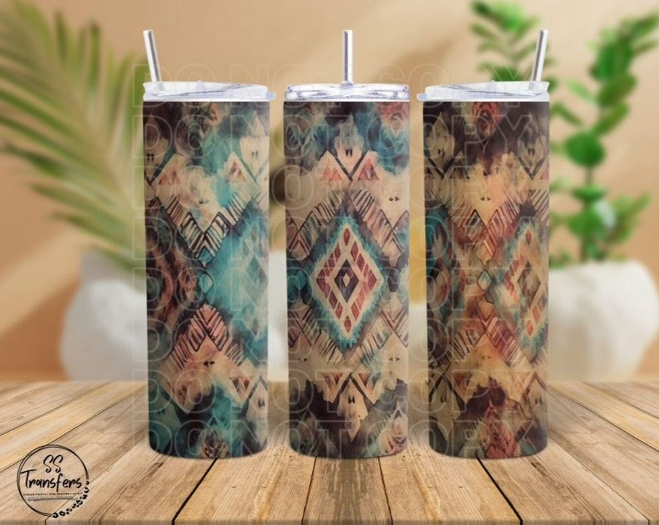 Southwestern Watercolor Design Sub Tumbler Transfer