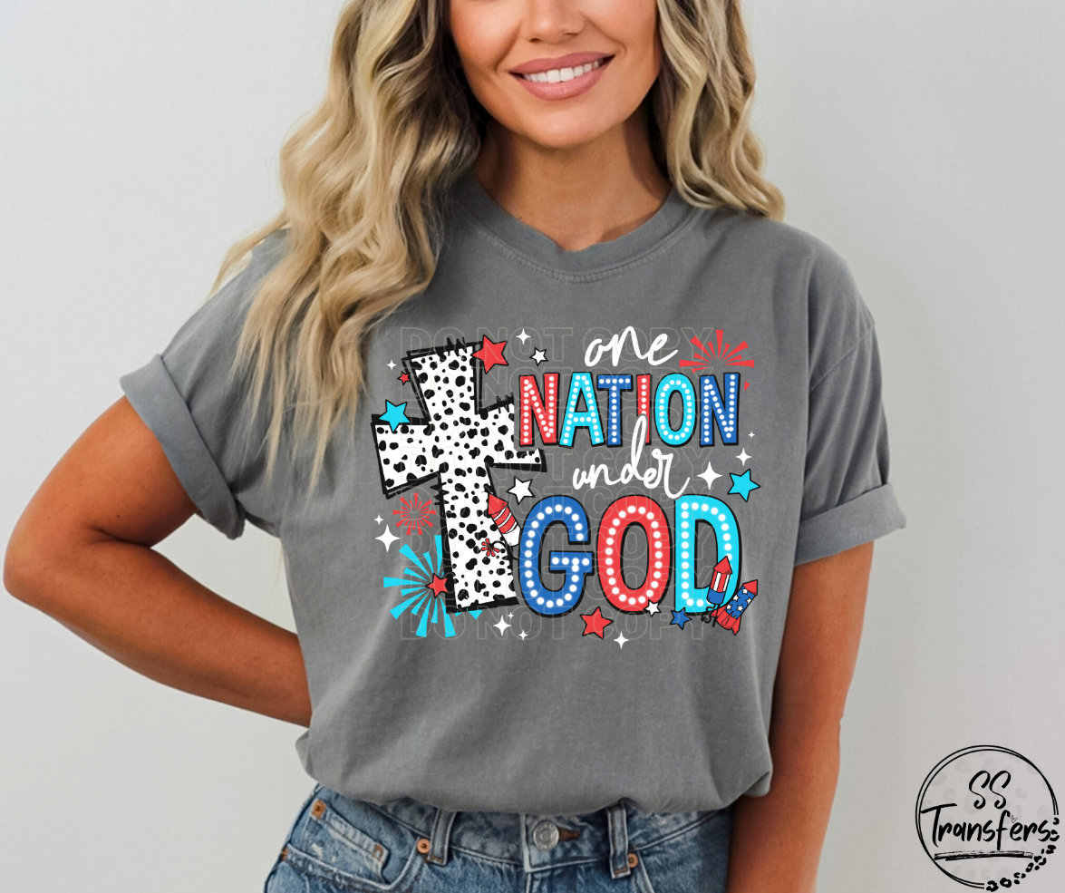 Patriotic One Nation DTF Transfer