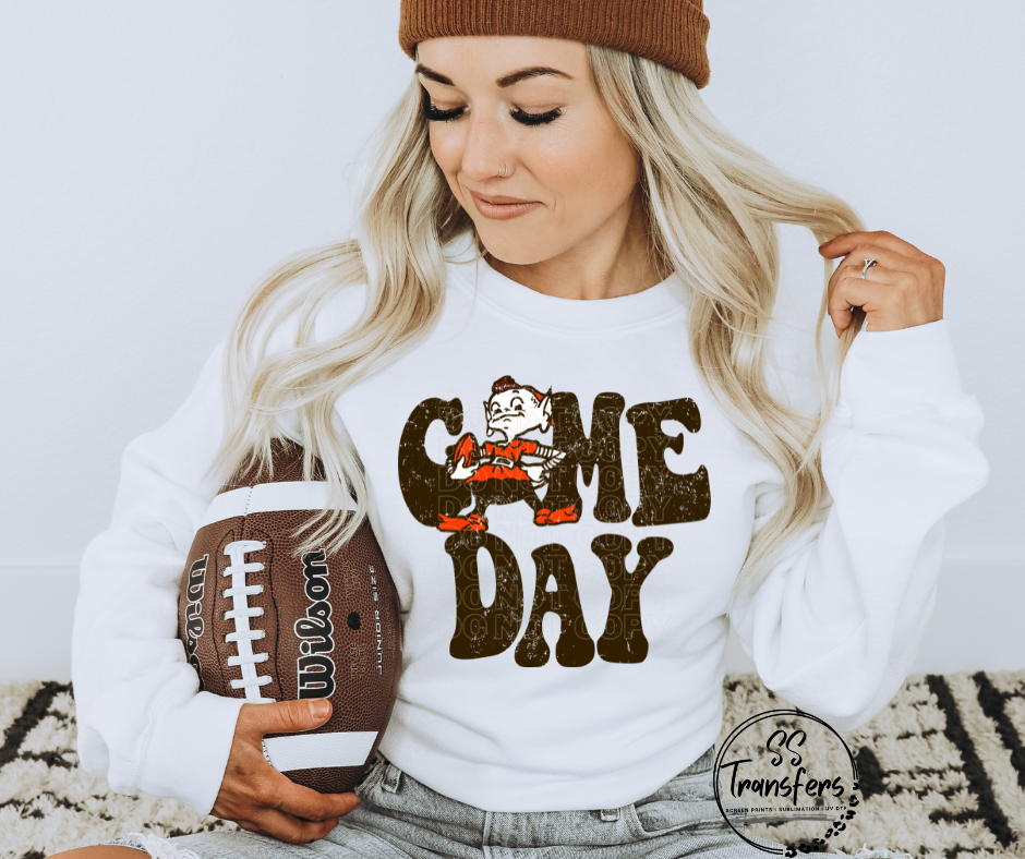 Vintage Game Day Clev Brown DTF Transfer