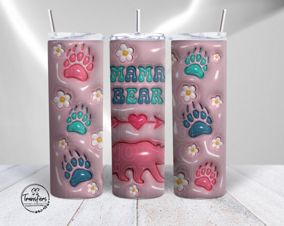 Inflated Mama Bear Sub Tumbler Transfer