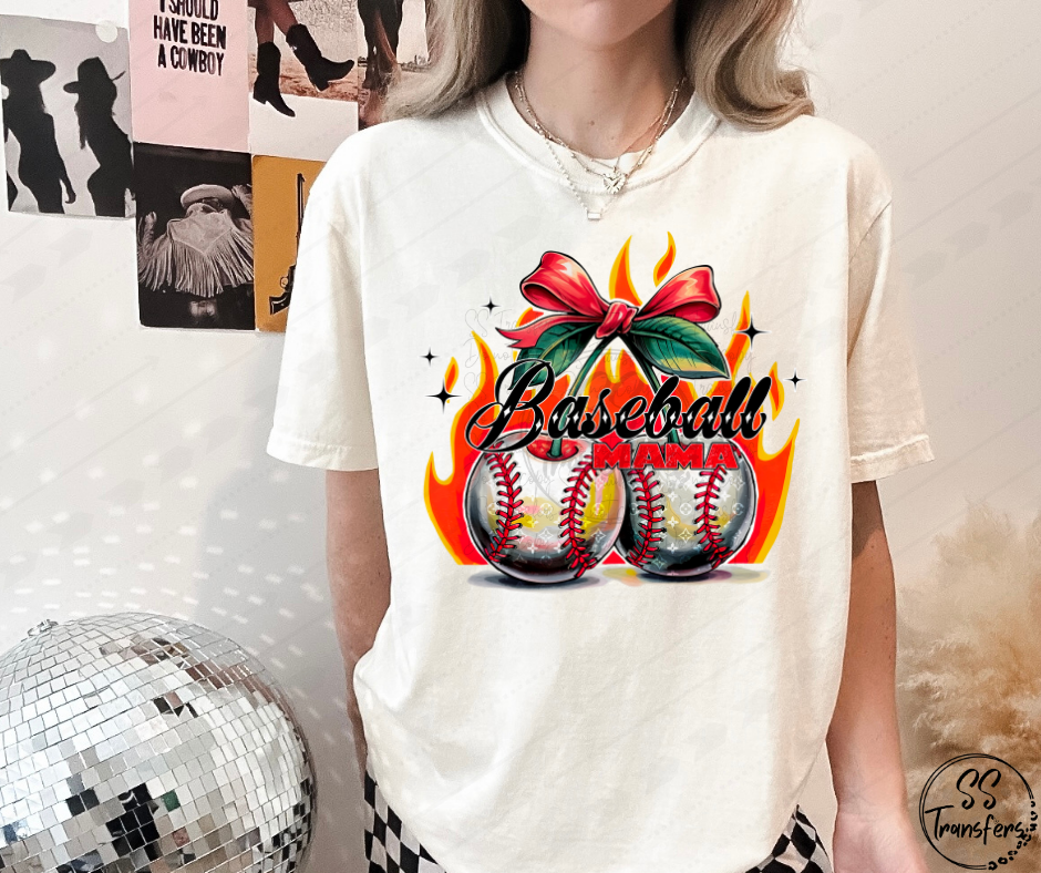 Softball/Baseball Boujee Flames DTF Transfer