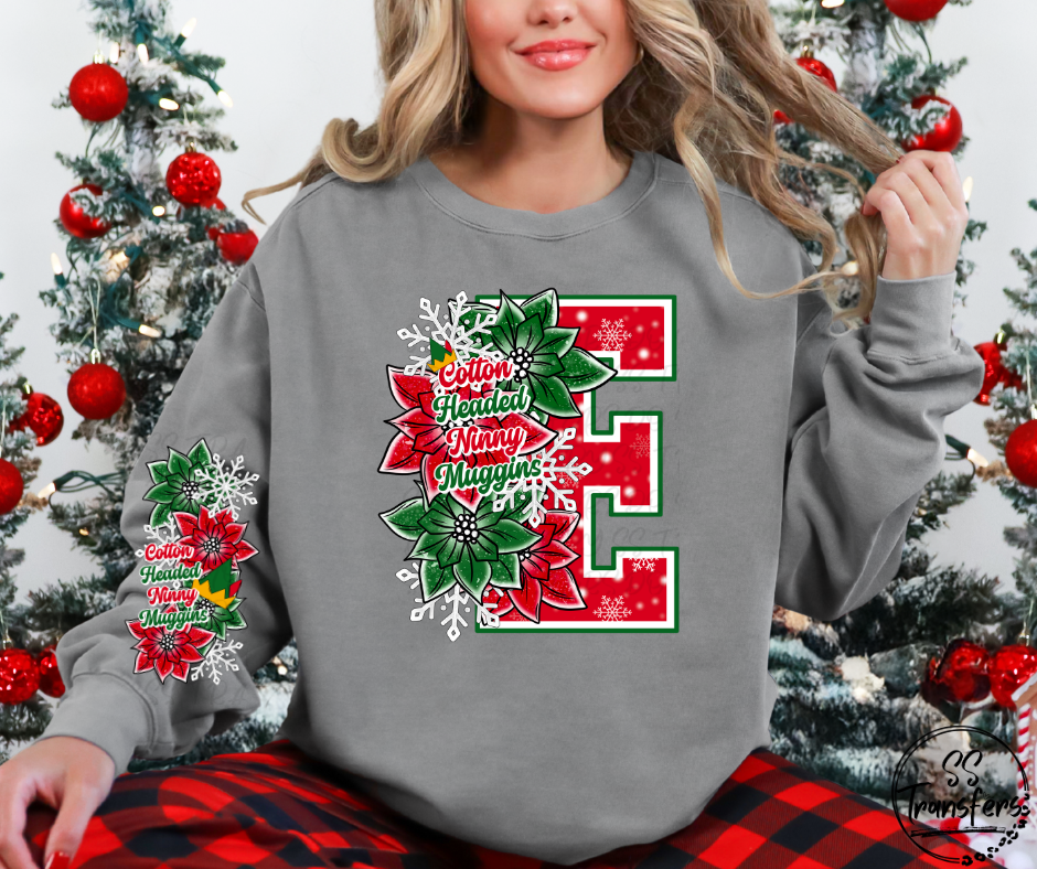 Elf Floral Letter (w/sleeve option) DTF Transfer