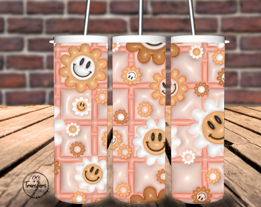 Inflated Happy Flowers Sub Tumbler Transfer