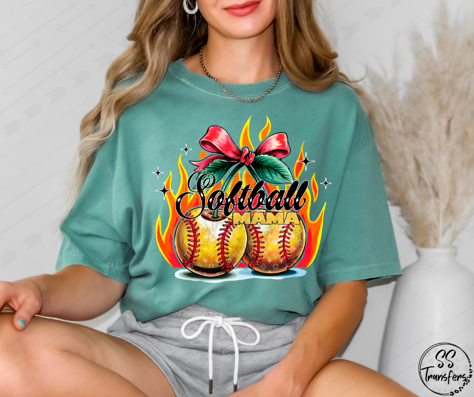 Softball/Baseball Boujee Flames DTF Transfer