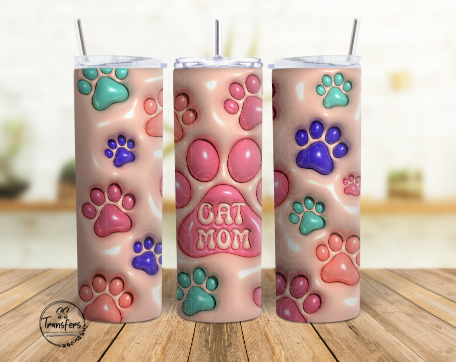 Inflated Cat Mom Sub Tumbler Transfer