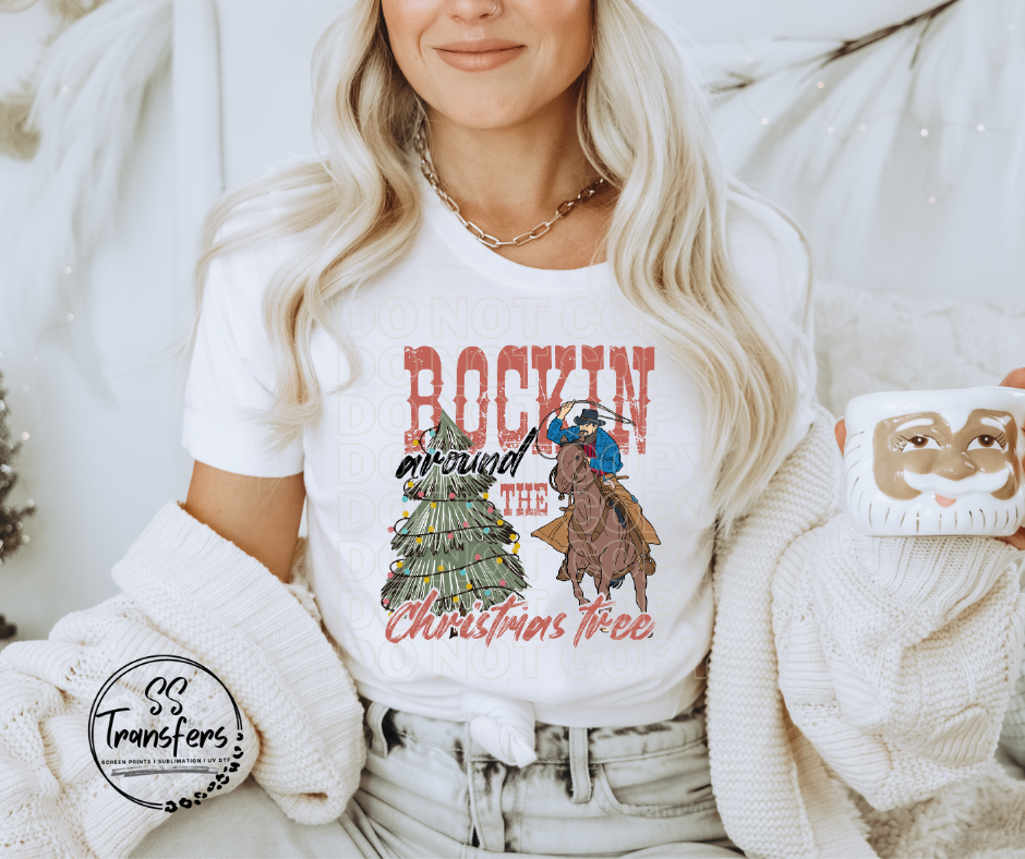 Rockin' Around The Christmas Tree DTF Transfer