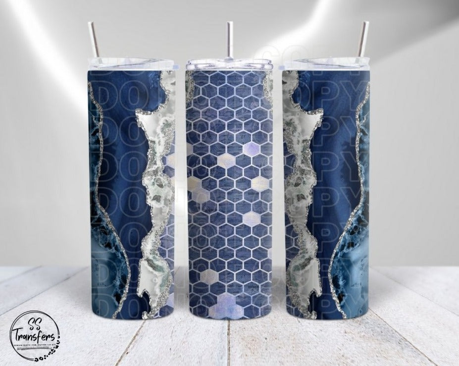 Blue Honeycomb Sub Tumbler Transfer