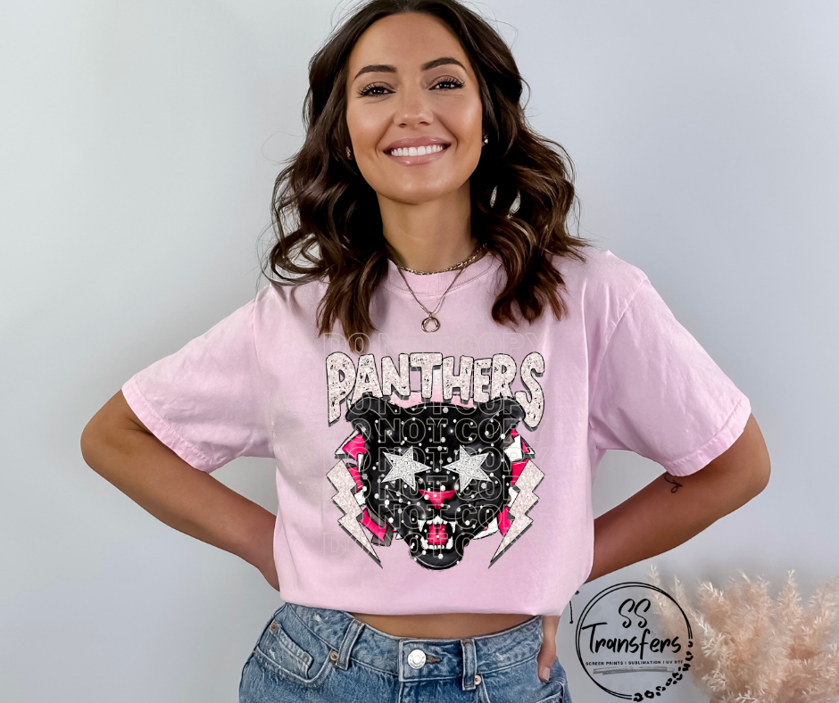 Starry Eyed Panthers DTF Transfer