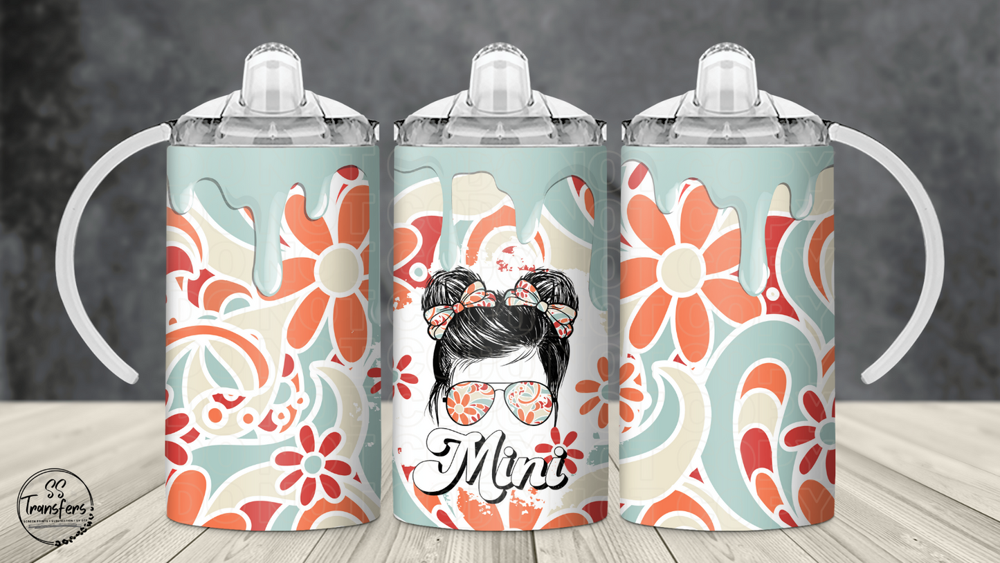 Retro Mini 12oz Sippy/Flip Top Tumbler UV Wrap