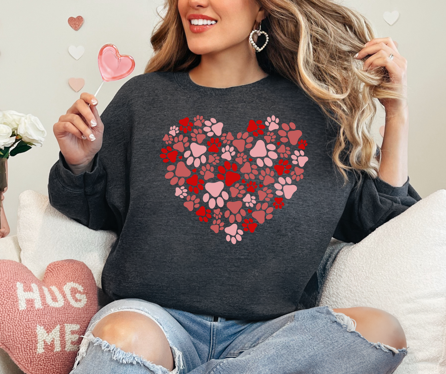 Paw Print Heart DTF Transfer