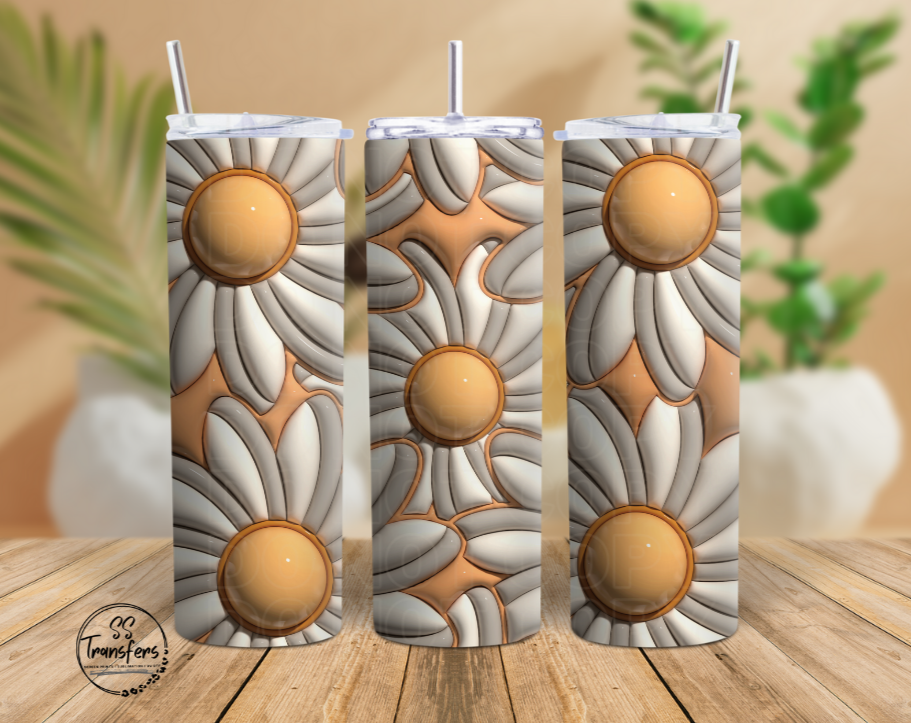 Inflated Flowers(Multiple Colors) Sub Tumbler Transfer