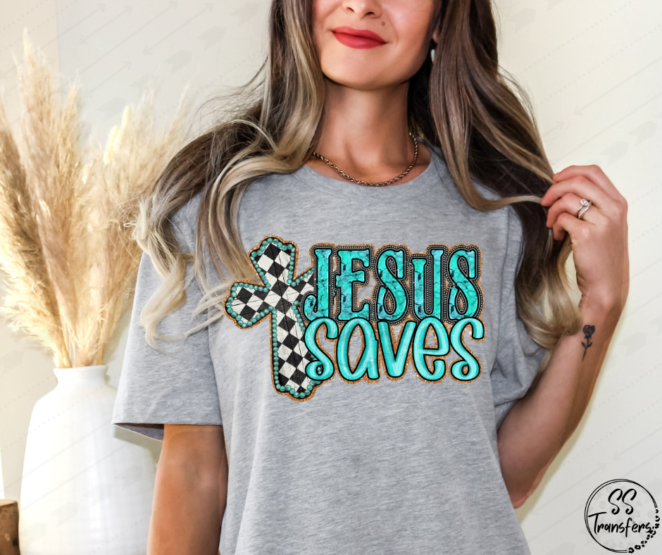 Jesus Saves DTF Transfer