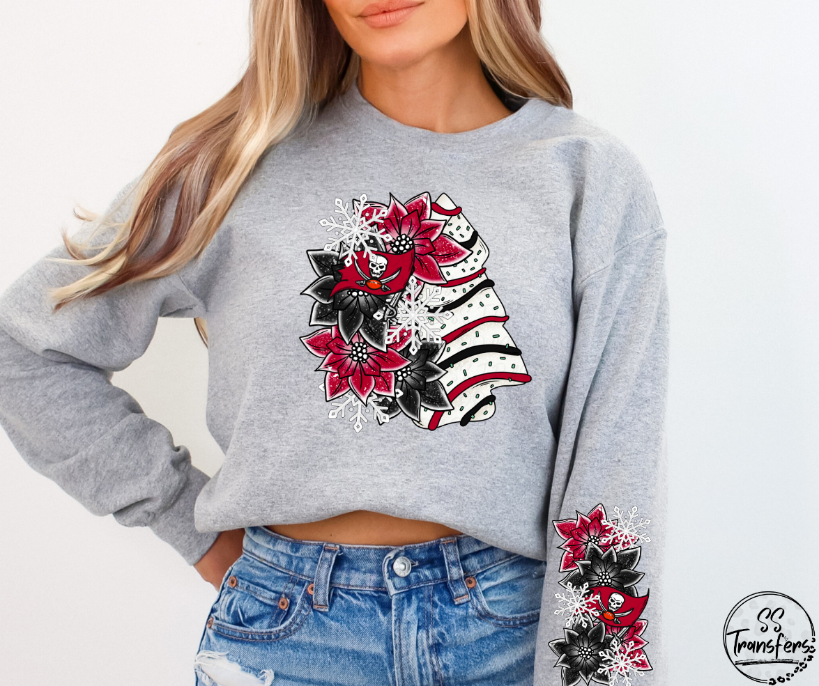 Christmas Cake Floral Pro Teams (All Pro Avail) DTF Transfer