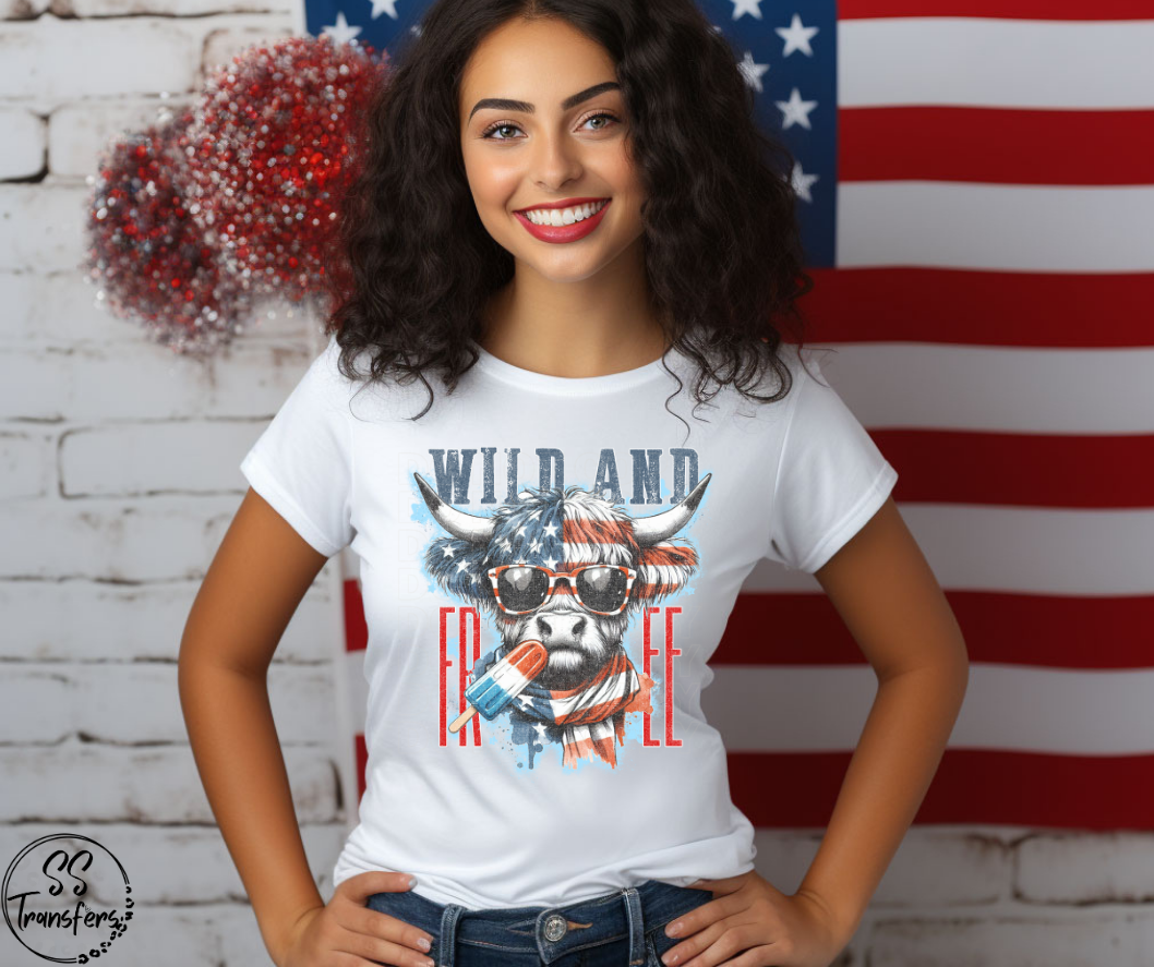 Wild and Free Cow DTF Transfer