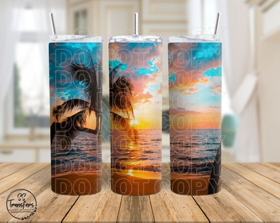 Tropical Beach Sub Tumbler Transfer