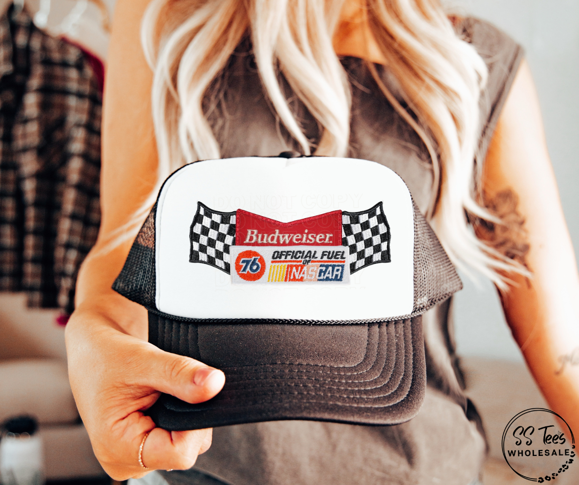 Bud Racing Faux Embroidered Hat DTF/Sub Transfer