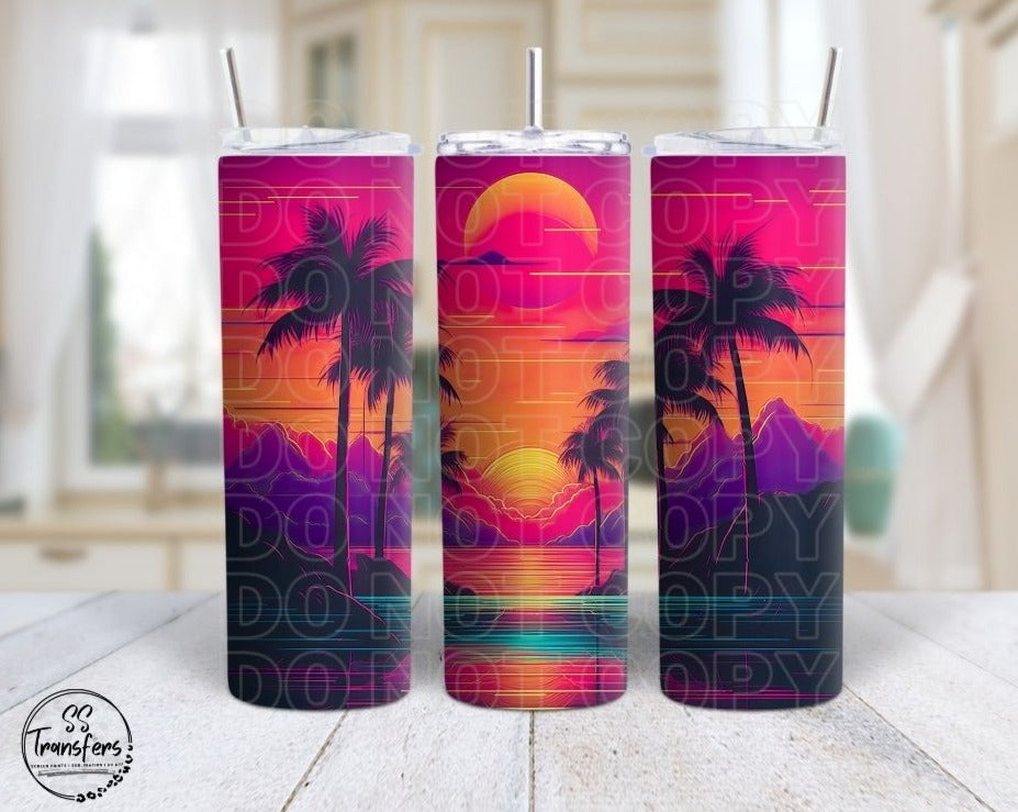 Neon Beach Sub Tumbler Transfer