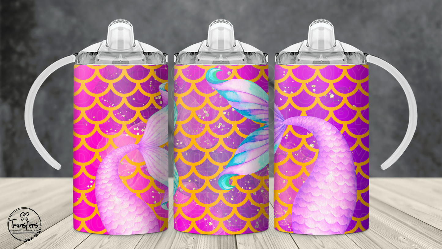 Mermaid Tails 12oz Sippy/Flip Top Tumbler UV Wrap