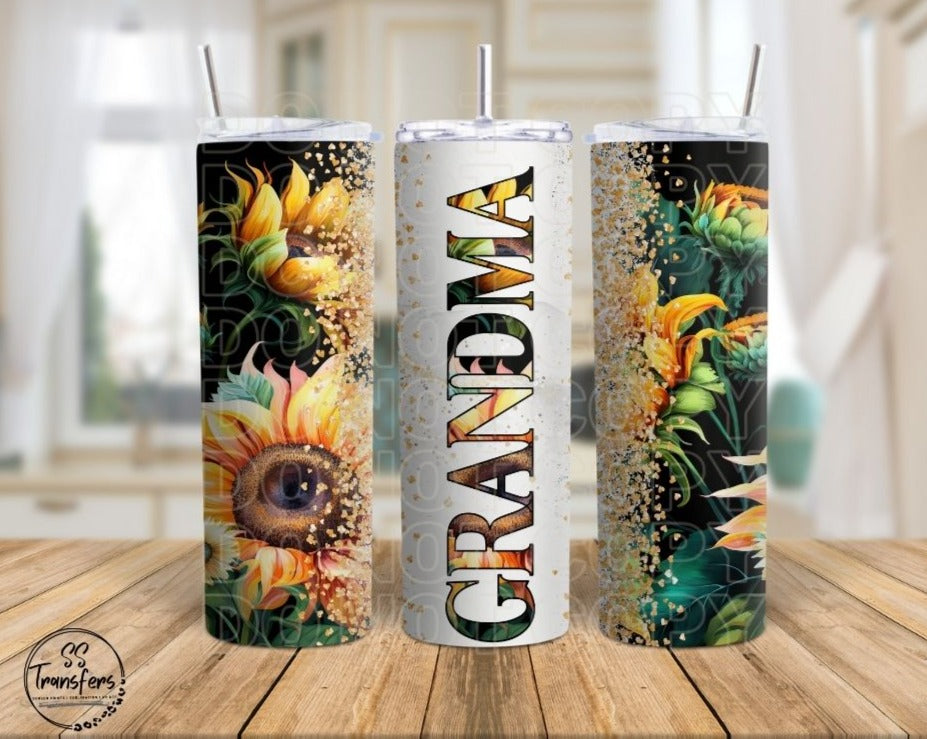 Sunflower Grandma Sub Tumbler Transfer