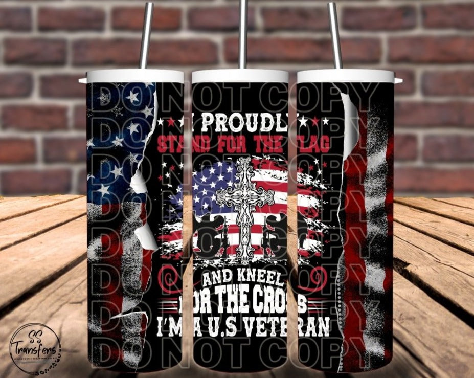 Proudly Stand For The Flag Sub Tumbler Transfer