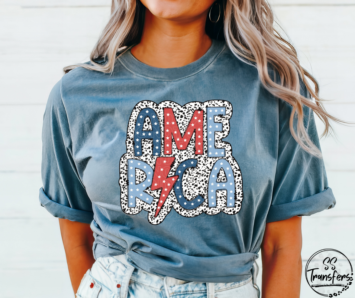 America Dalmation Dots DTF Transfer