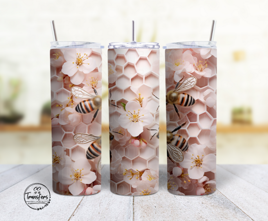 3D Pink Honeycomb Sub Tumbler Transfer