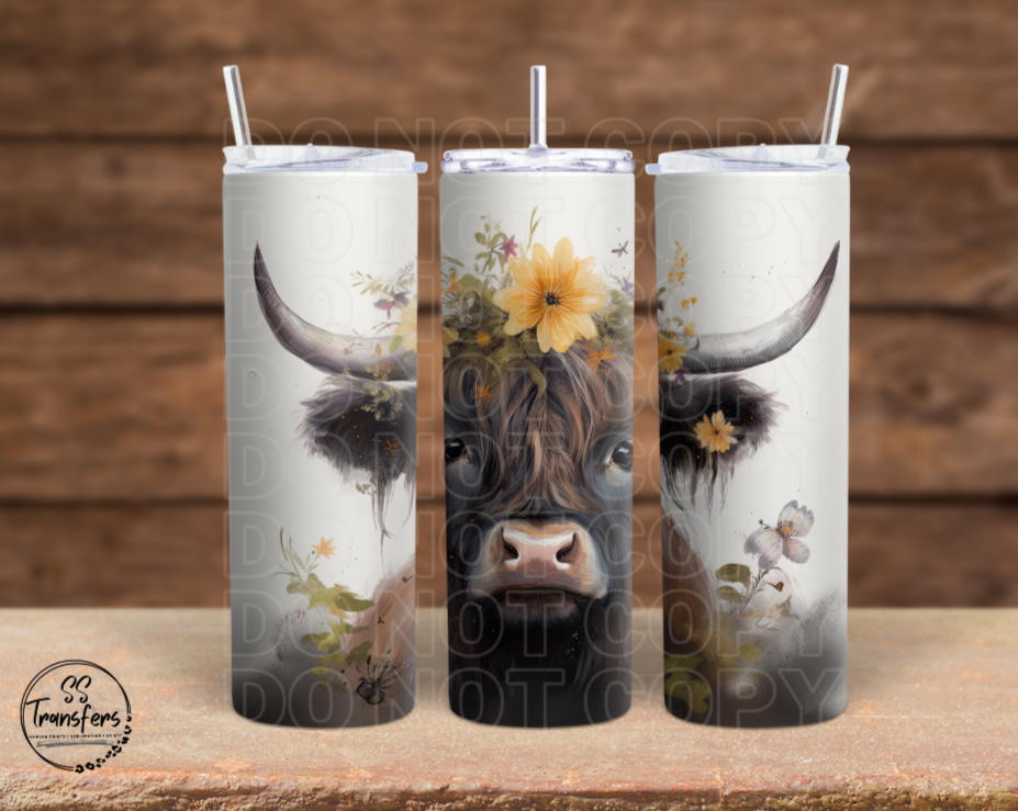 Highland Longhorn Cow Sub Tumbler Transfer