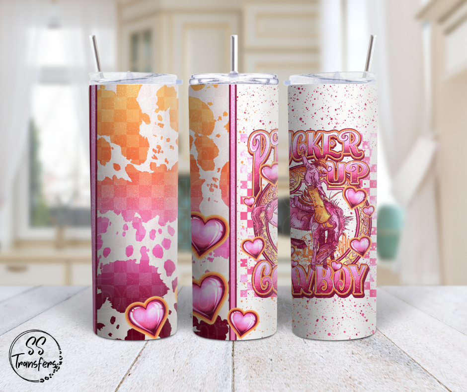 Pucker Up Cowboy Sub Tumbler Transfer