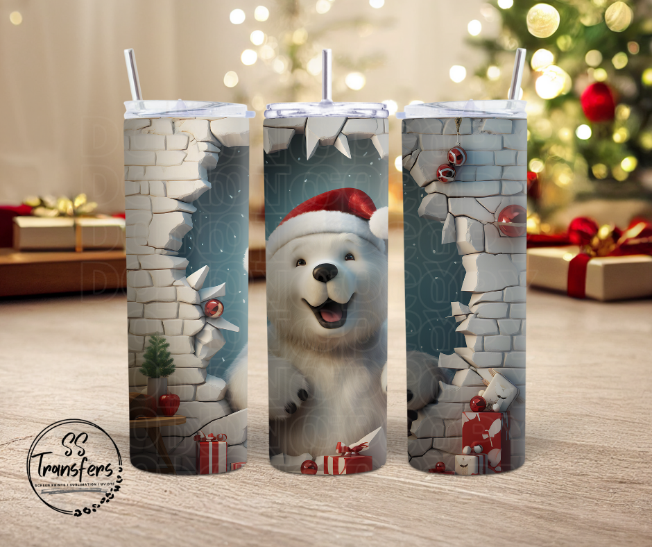 Santa Polar Bear Sub Tumbler Transfer