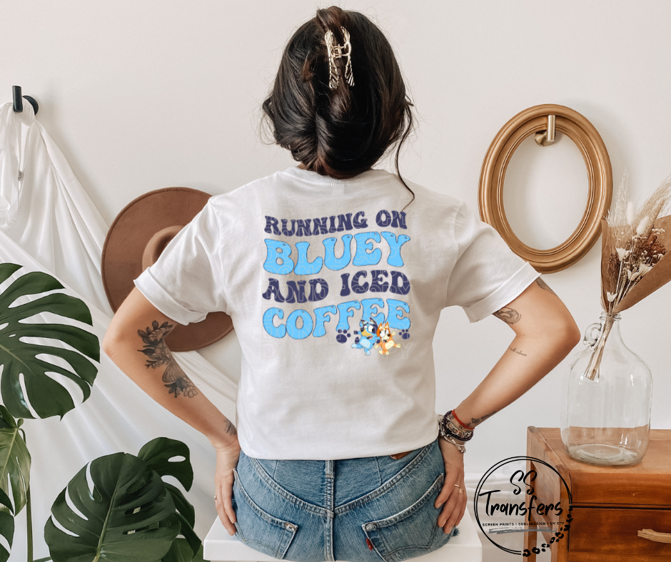 Running on B and Iced Coffee (pocket included) DTF Transfer