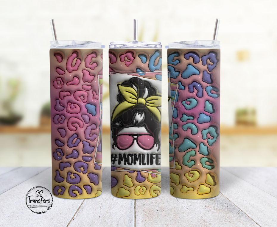 Inflated Leopard Mom Life Sub Tumbler Transfer