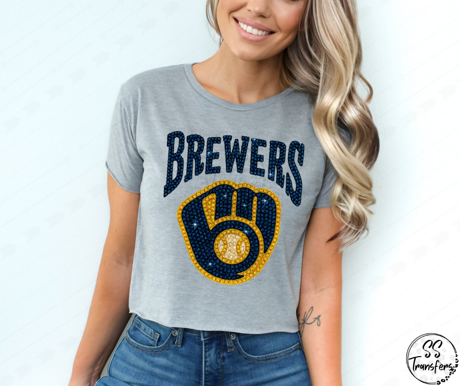 Pro Baseball Faux Rhinestones (All Pro Teams Avail.) DTF Transfer