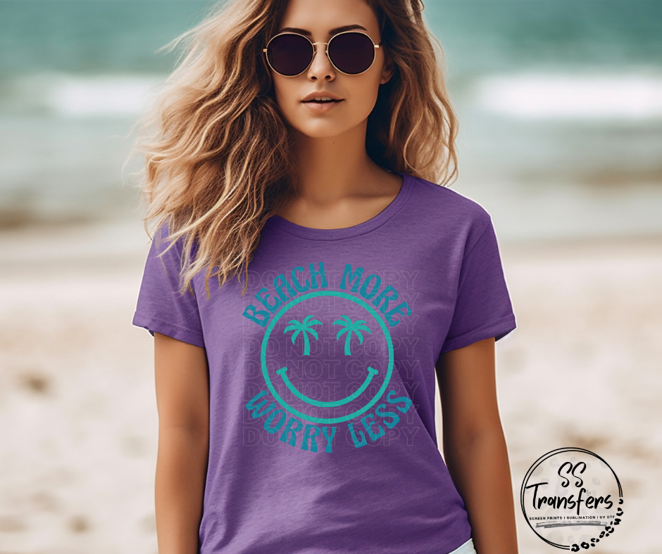 Beach More Worry Less DTF Transfer