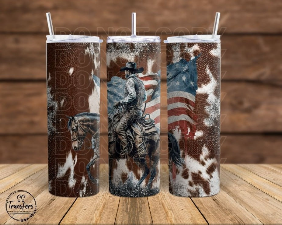 Cowboy Riding Sub Tumbler Transfer