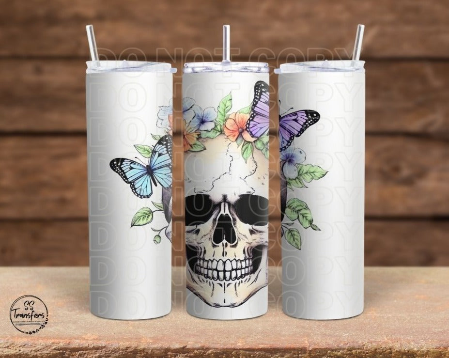 Skull & Butterfiles Sub Tumbler Transfer